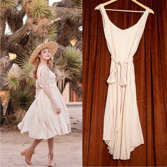 Bedra Vintage "By The Sea" Midi Dress Ivory - Picture 1 of 9
